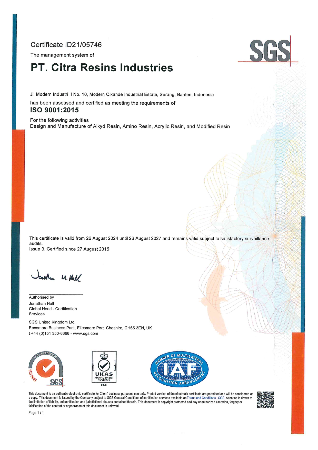 Certificate photo